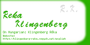 reka klingenberg business card